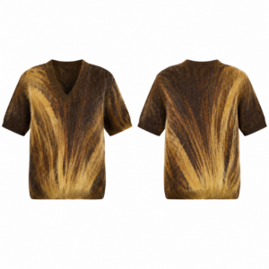 Gold and Brown Contrast Knit Sweater