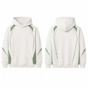 White and Green Contrast Sweater