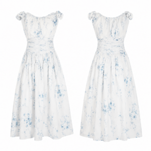 Blue and White Contrast Dress