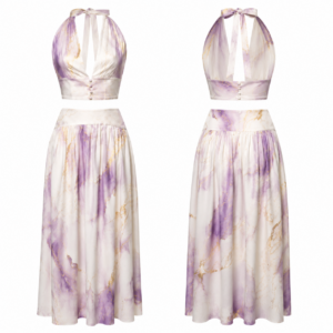 Purple and Gold Coordinated Clothing Set