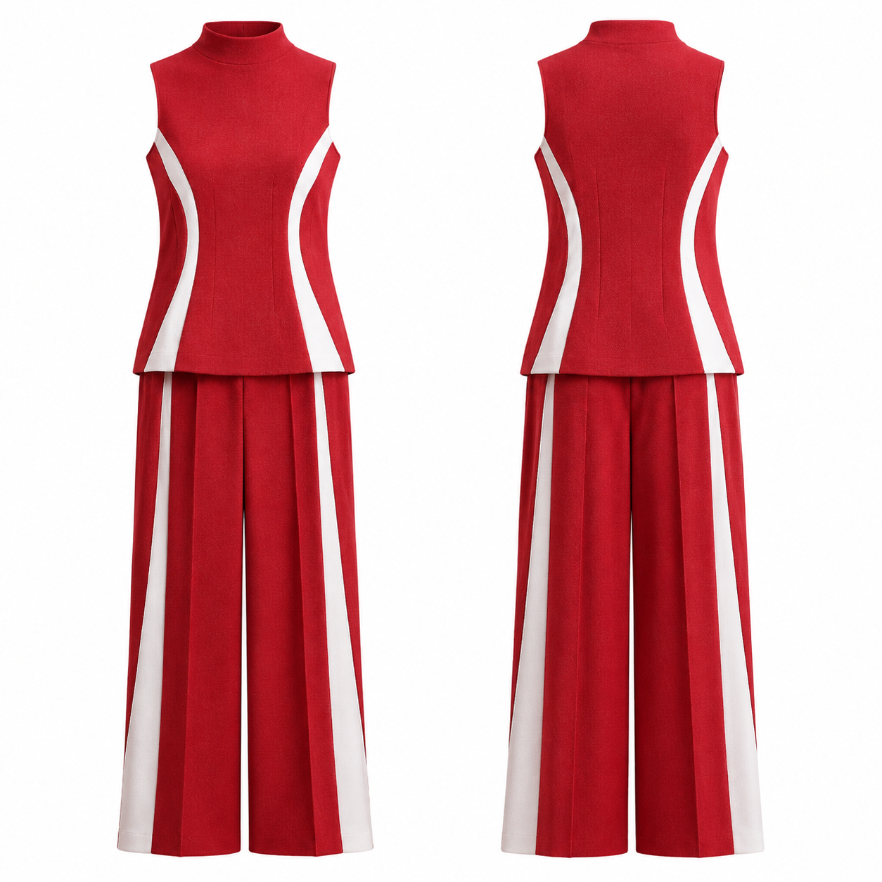 Red and White Coordinated Clothing Set