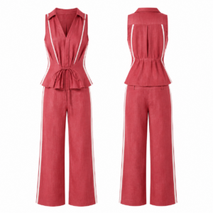 Red and White Coordinated Clothing Set