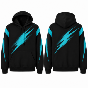 Black and Cyan Contrast Sweater