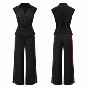 Black and Orange Coordinated Clothing Set
