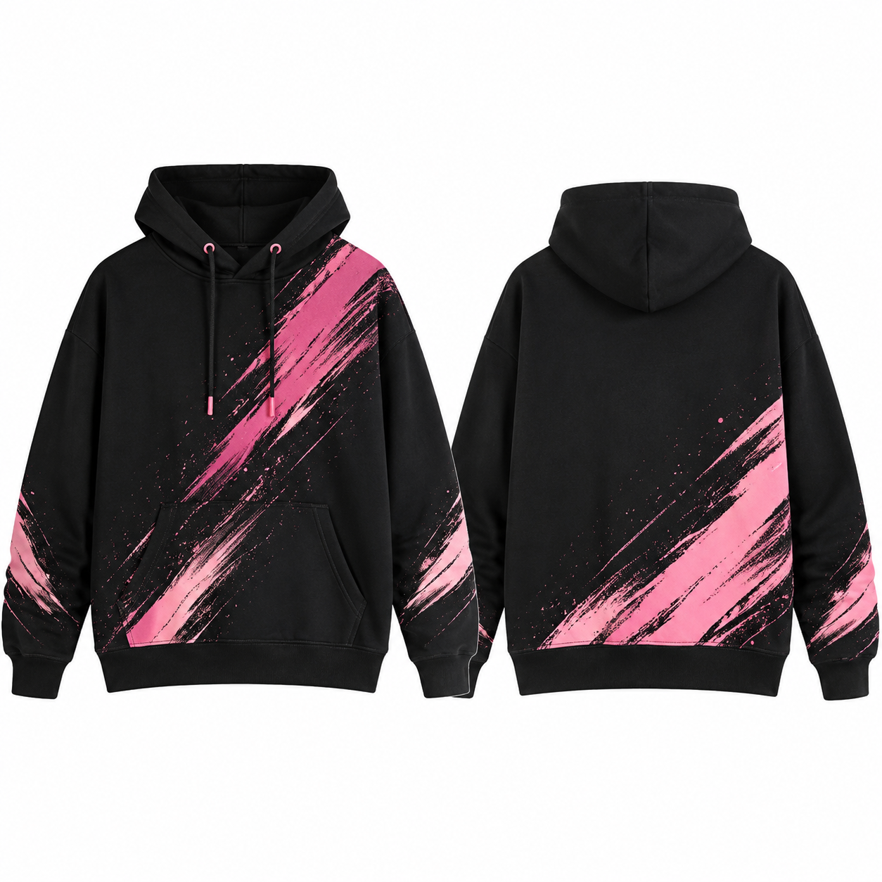 Black and Pink Contrast Sweater