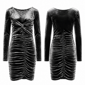 Silver and Black Contrast Dress