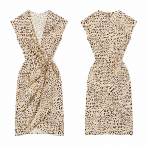 Brown and Gold Contrast Dress