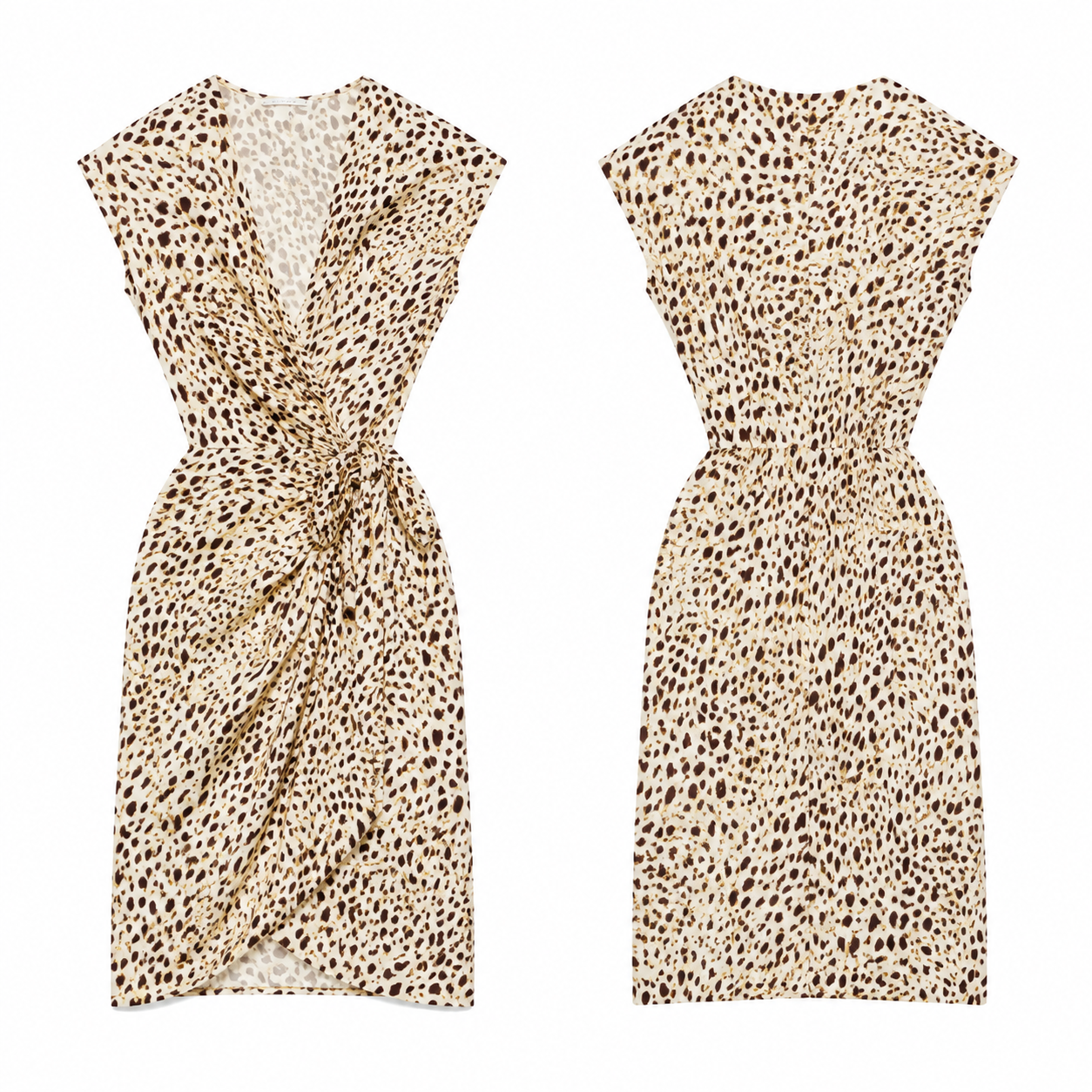Brown and Gold Contrast Dress
