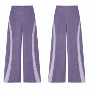 Purple and White Contrast Denim Jeans