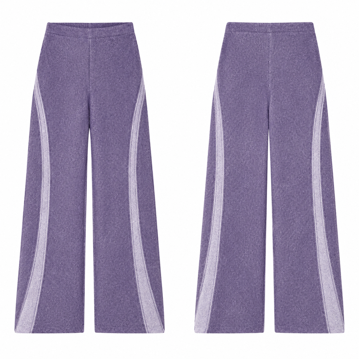 Purple and White Contrast Denim Jeans
