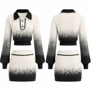 White and Black Coordinated Clothing Set