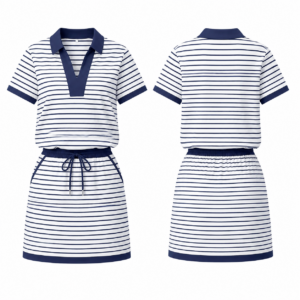 Navy and White Coordinated Clothing Set