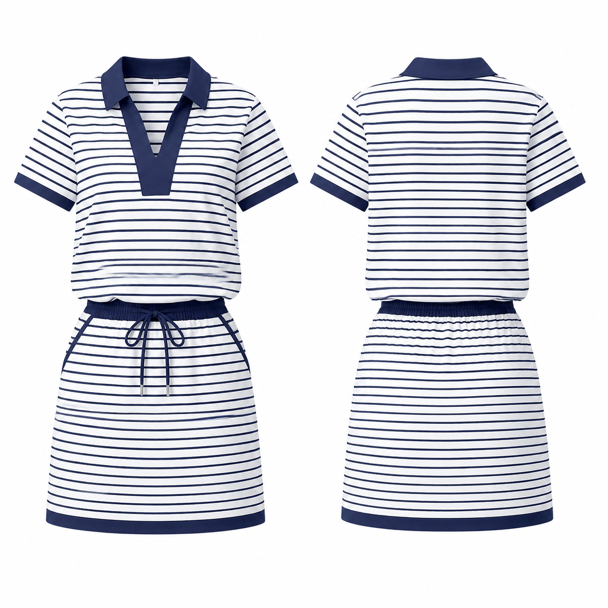 Navy and White Coordinated Clothing Set