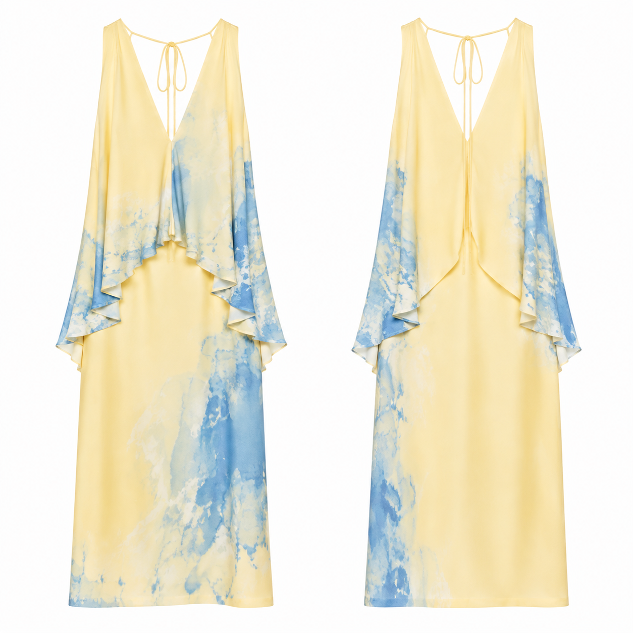 Yellow and Blue Contrast Dress