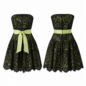 Black and Lime Green Contrast Dress