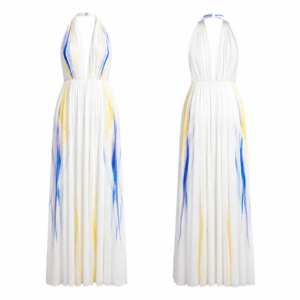 Royal Blue and Yellow Contrast Dress